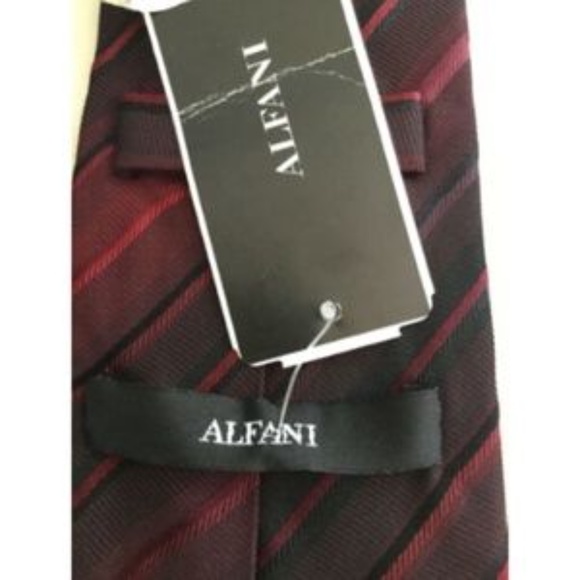 Men's Alfani Striped Handmade Textured Silk Tie - Picture 6 of 7